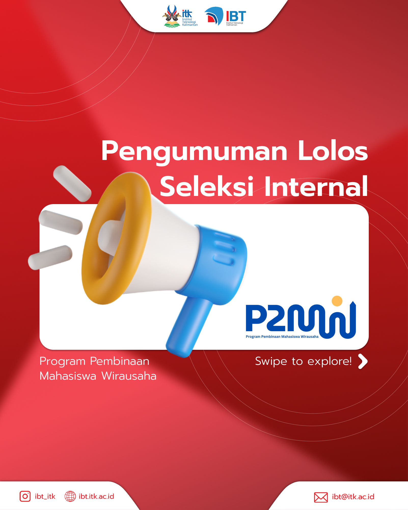 Pengumuman Tim Lolos Seleksi Internal P2MW ITK 2025