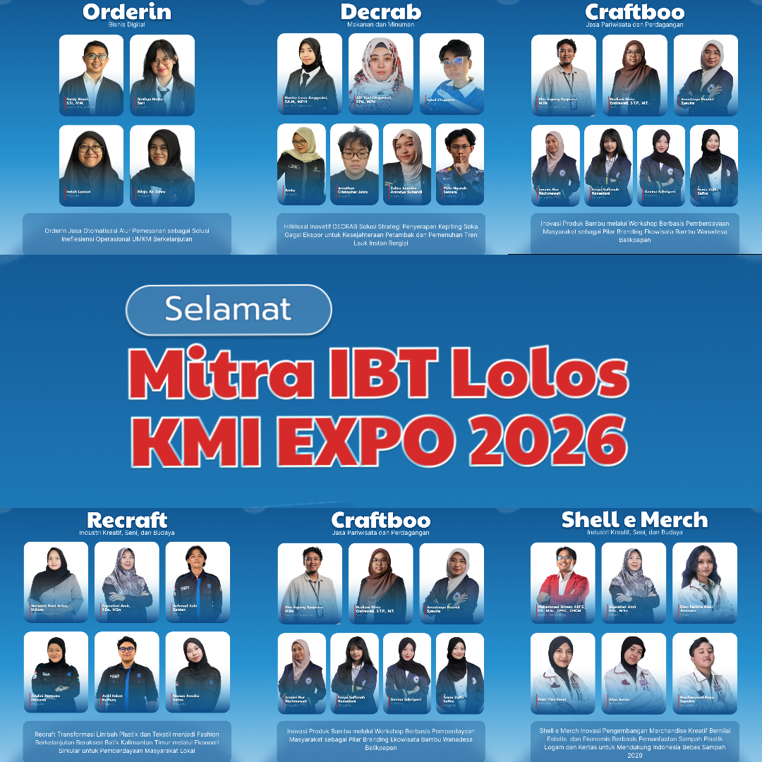 Mitra Binaan IBT ITK Lolos KMI Expo 2026, Siap Melangkah dan Berlaga ke Purwokerto