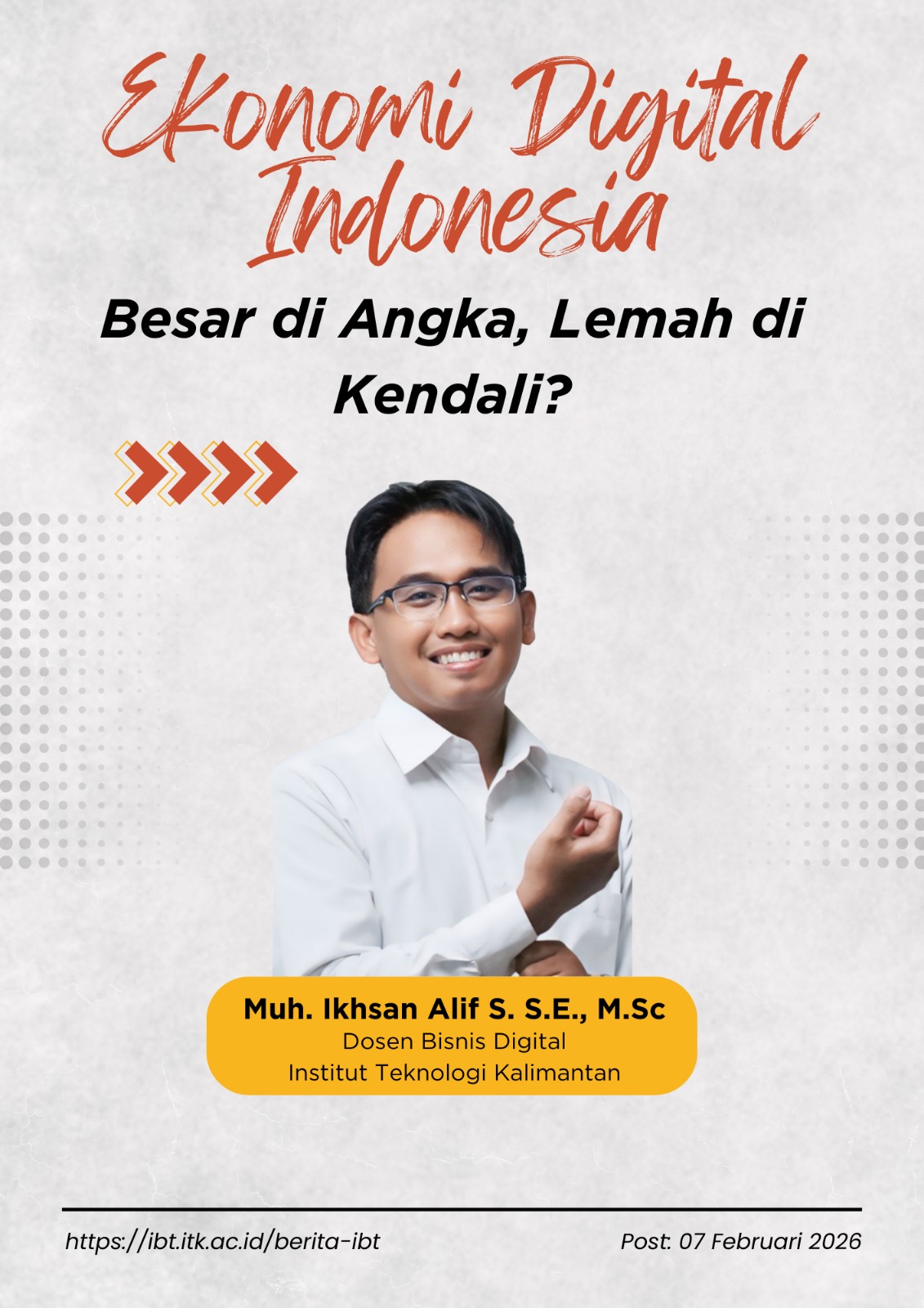 Kedaulatan Digital: Dosen Bisnis Digital ITK Soroti Tantangan Ekonomi Digital Indonesia sebagai Wujud Bela Negara