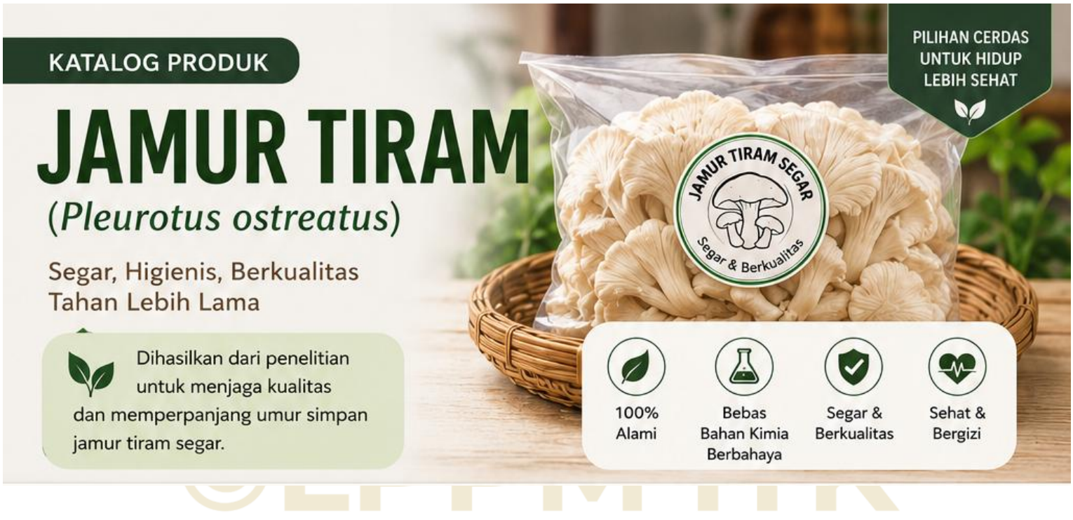 OPTIMASI JENIS KEMASAN DAN SUHU PENYIMPANAN DALAM MEMPERPANJANG UMUR SIMPAN DAN MENJAGA KUALITAS JAMUR TIRAM (PLEUROTUS OSTREATUS)